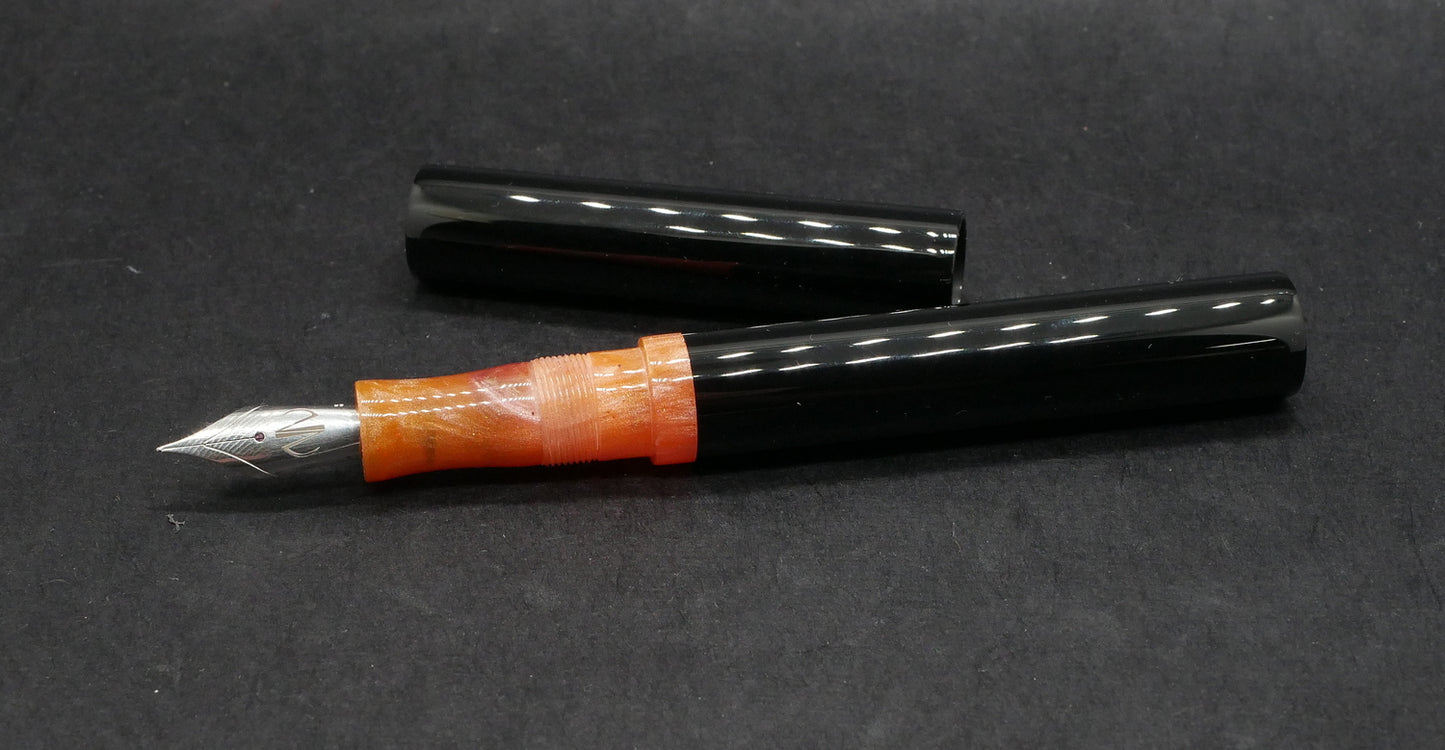 Eastman -Small – Black acrylic and D Squared Arkansas Sunset resin- #6 nib