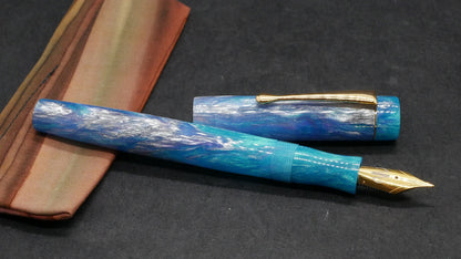 Orville - small - Motor City Pen Co Sky Blue resin - clip - #6 nib