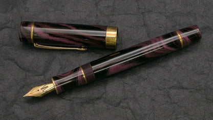 Orville - Medium - SEM Blackberry ebonite - brass trim - clip - #6 nib