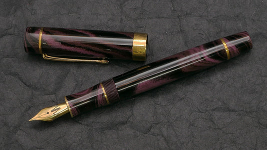 Orville - Medium - SEM Blackberry ebonite - brass trim - clip - #6 nib