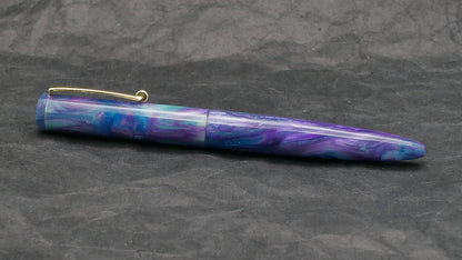 Preston fountain pen - slim  - D Squared Arts Glacial Borealis resin - clip - Jowo #6 nib