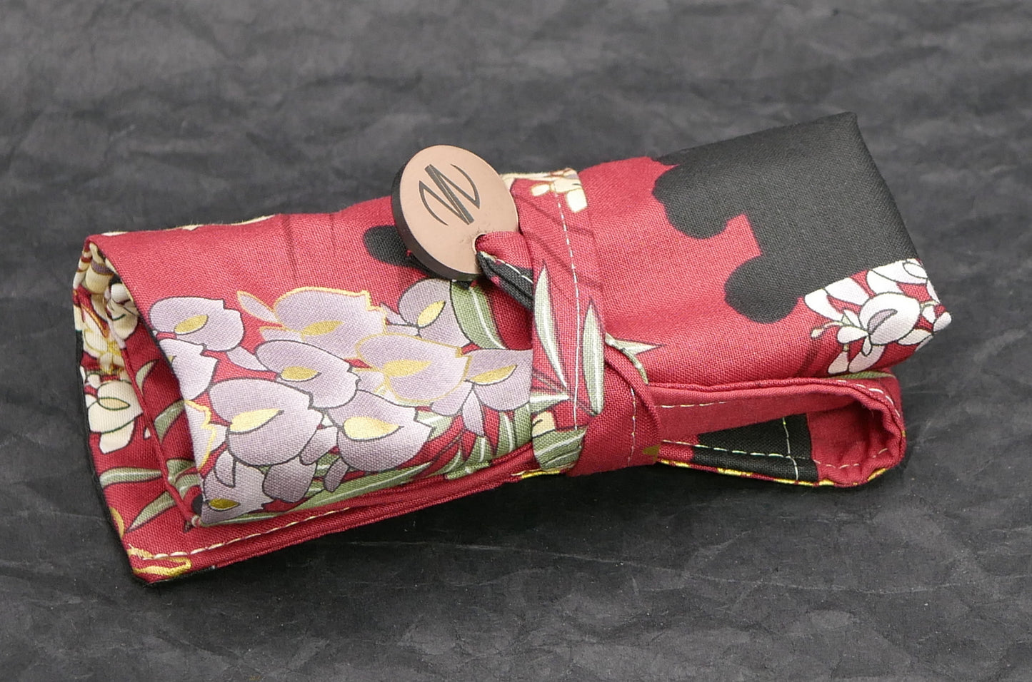 Pen Sleeves - 5 pen - Red, flowers, black cats - #1