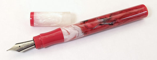 Hale - Small - Corrl Creatons Arctic Fire resin and red acrylic -Bock #6 nib -  Discounted 30% off