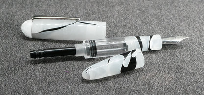 Sumpter - Medium - Zebra swirl acrylic - syringe - clip - #6 nib