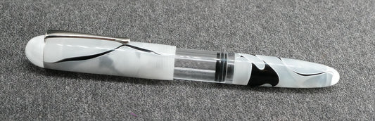Sumpter - Medium - Zebra swirl acrylic - syringe - clip - #6 nib